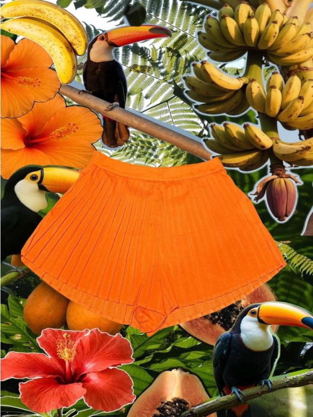 PrettyLittleThing Orange Pleated Skort